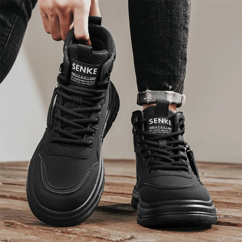 Botas Hombre Tobillo Invierno - Casual Cowboy Combat Tactical Motocicleta Cuero Chelsea Trabajo Outdoor Senderismo Luxury Designer