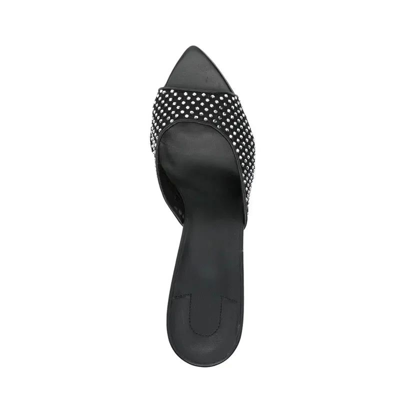 Sandalias Romanas Mujer Punta Pointed - Zapatos Tacón 10.5cm Metal Sexy Outdoor