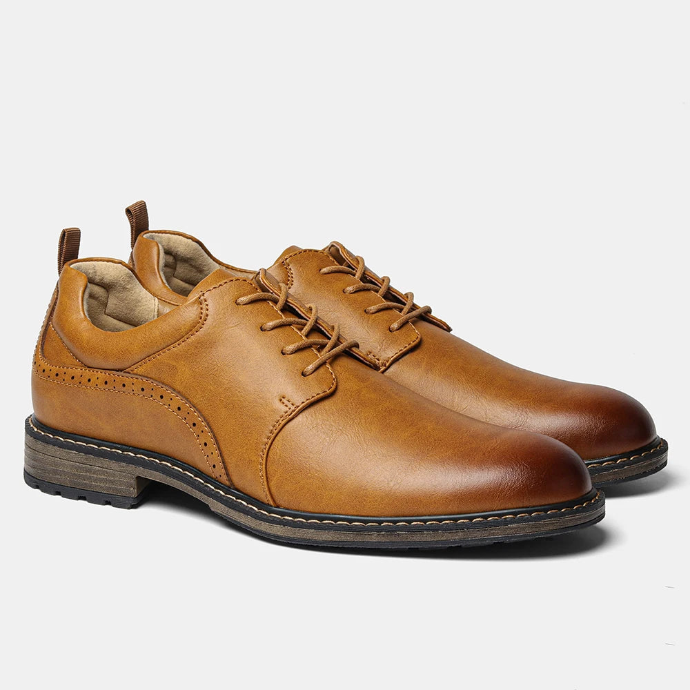 Zapatos Casual Hombre Cuero 2025 - Cómodos Fashion Derby Primavera Otoño