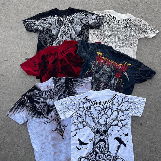 Camiseta Hombre Graffiti Gothic - Vintage Oversized Streetwear