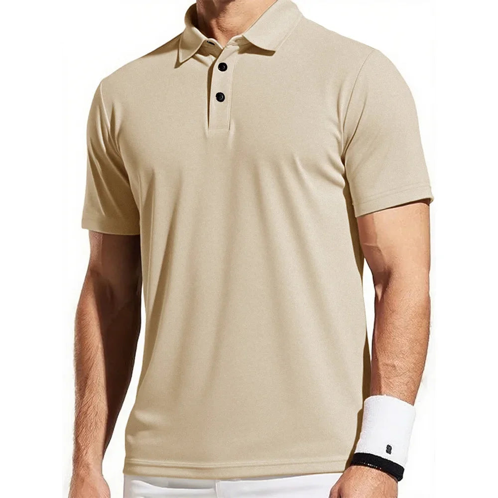 Polo Hombre Secado Rápido Casual - Poliéster Cuello Tenis Manga Corta Ligero Transpirable