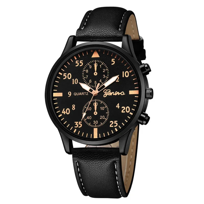 Reloj Hombre Cuero Marrón Luxury - Cuarzo Business Fashion Regalo Elegante