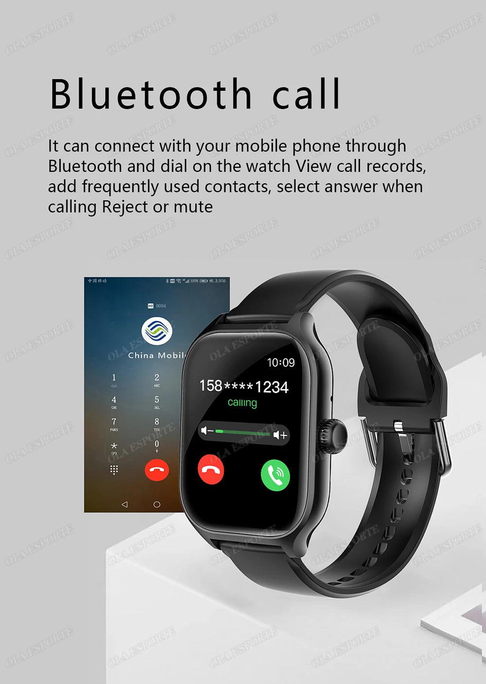 Smartwatch 2.01'' HD para Android iOS - Llamadas Bluetooth Deportivo Música
