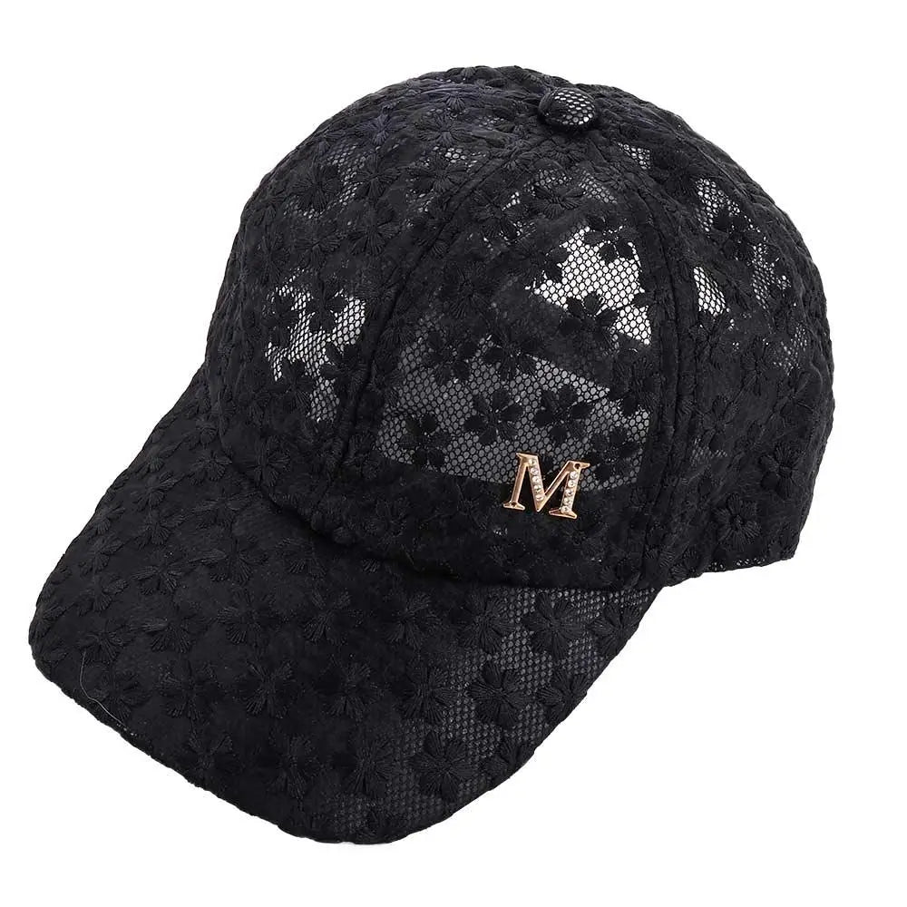Gorra Baseball Mujer Flores - Cap Mesh Encaje Hip Hop Ajustable