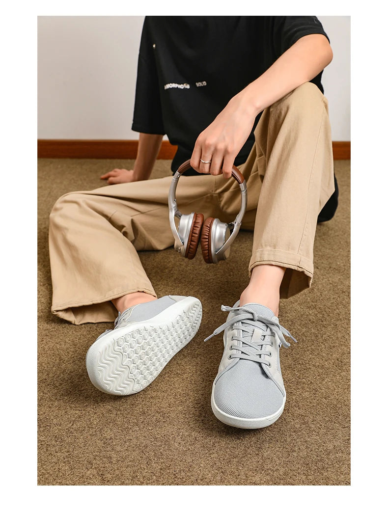 Zapatos Hombre Minimalistas Barefoot - Punta Ancha Zero Drop Transpirables Malla Ligeros Walking