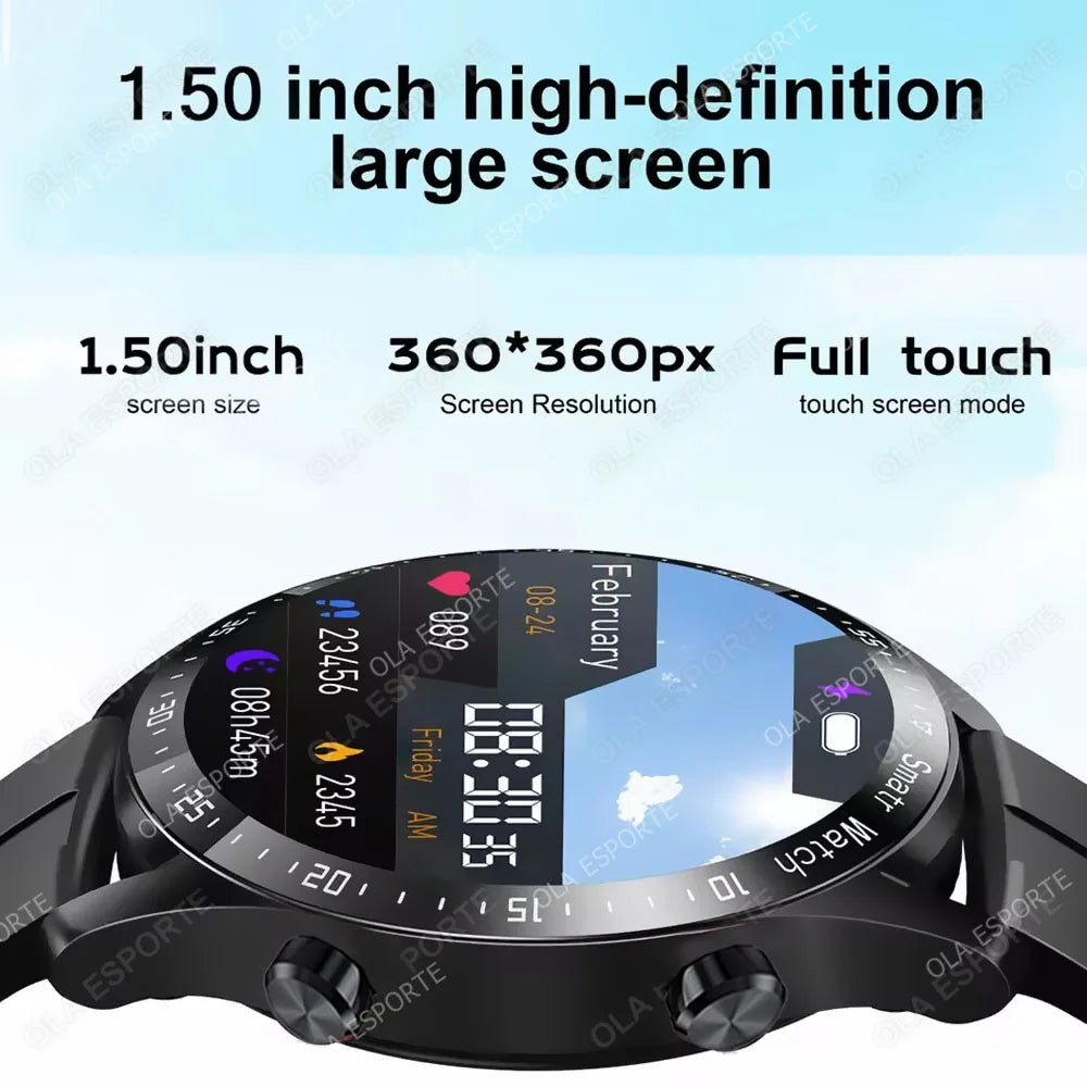 Smartwatch 2025 AMOLED Hombre Mujer - Pantalla Táctil Completa Bluetooth Llamadas 5ATM Deportivo