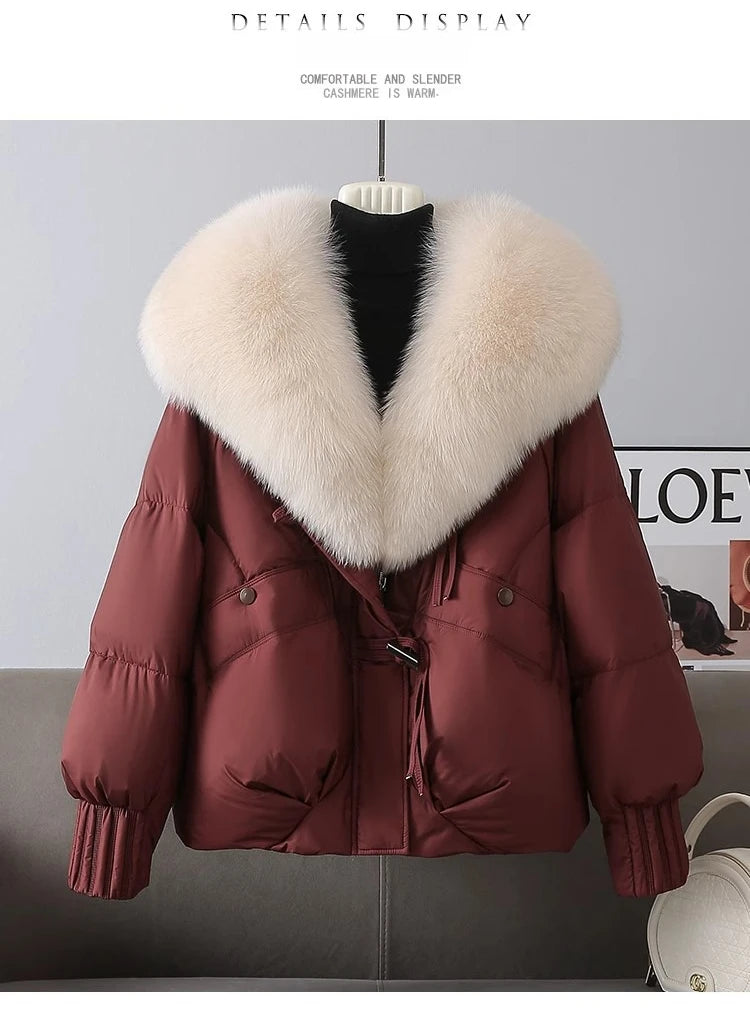 Parka Mujer Invierno Cálida - Parka Cuello Piel Pan 2025