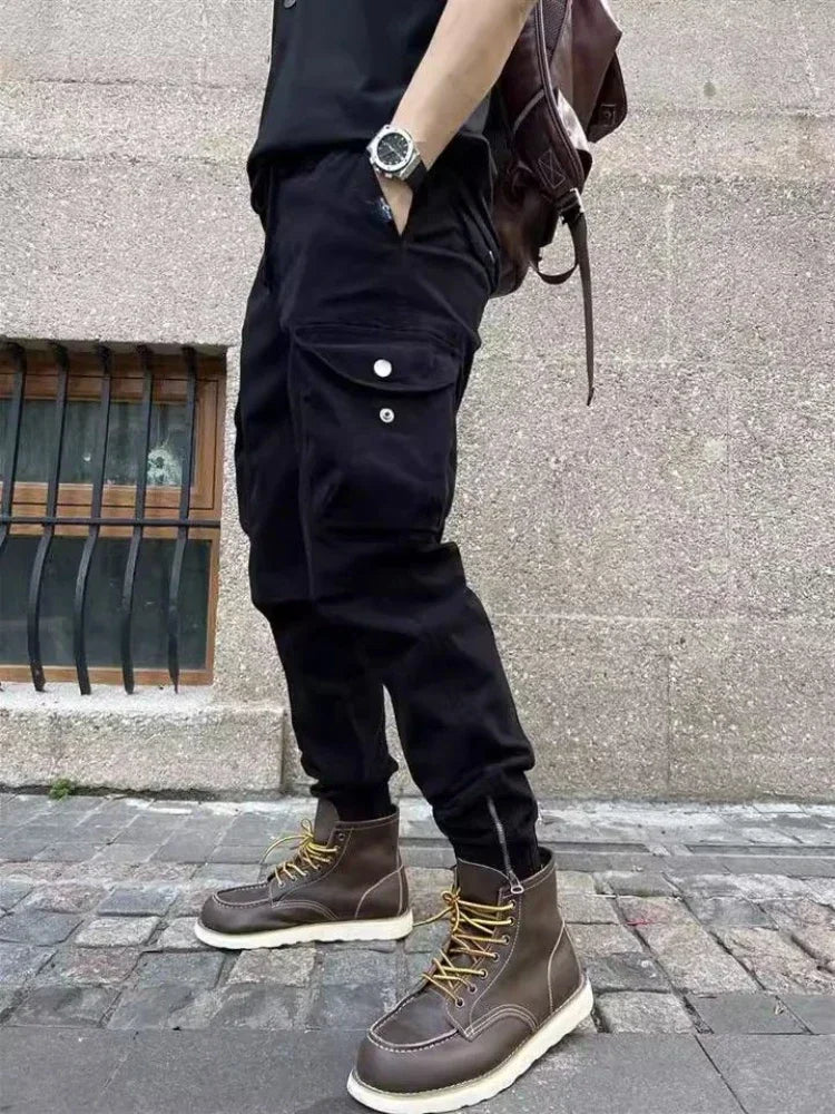 Pantalones Cargo Hombre Trekking - Motocicleta Gris Hiking Outdoor Coreano