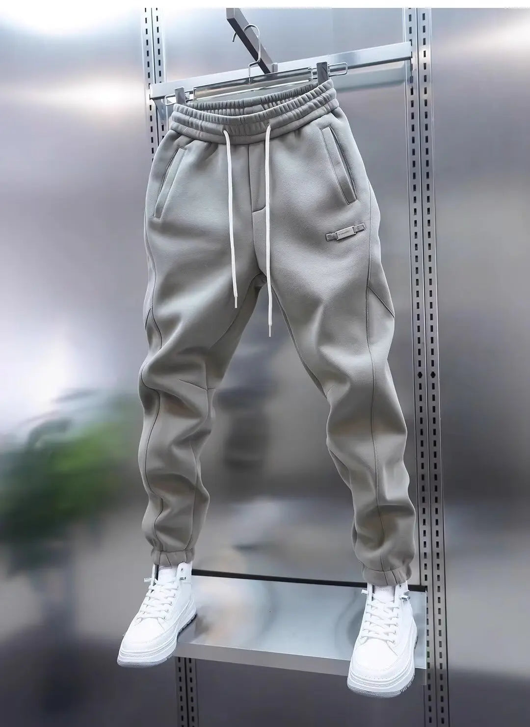 Pantalones Hombre Casuales Color Sólido - Joggers Cónicos Elásticos Versátiles Cortos