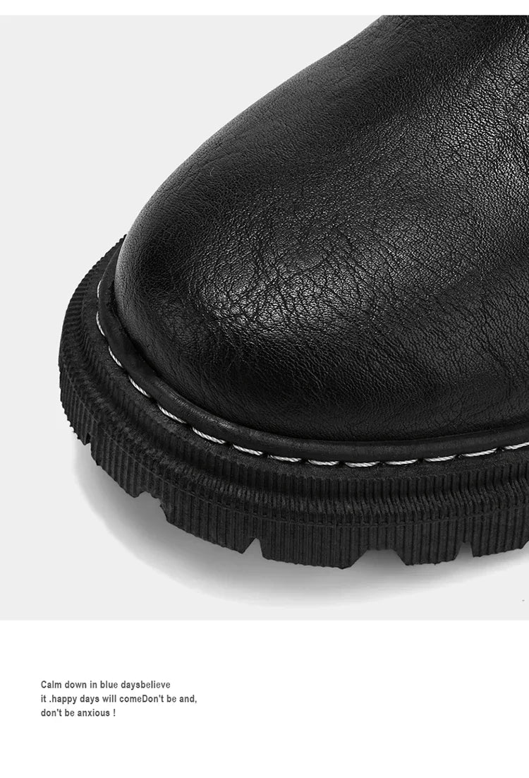 Botas Hombre 2024 Cuero Altas - Casual Fashion Retro All-Match Trabajo Desert