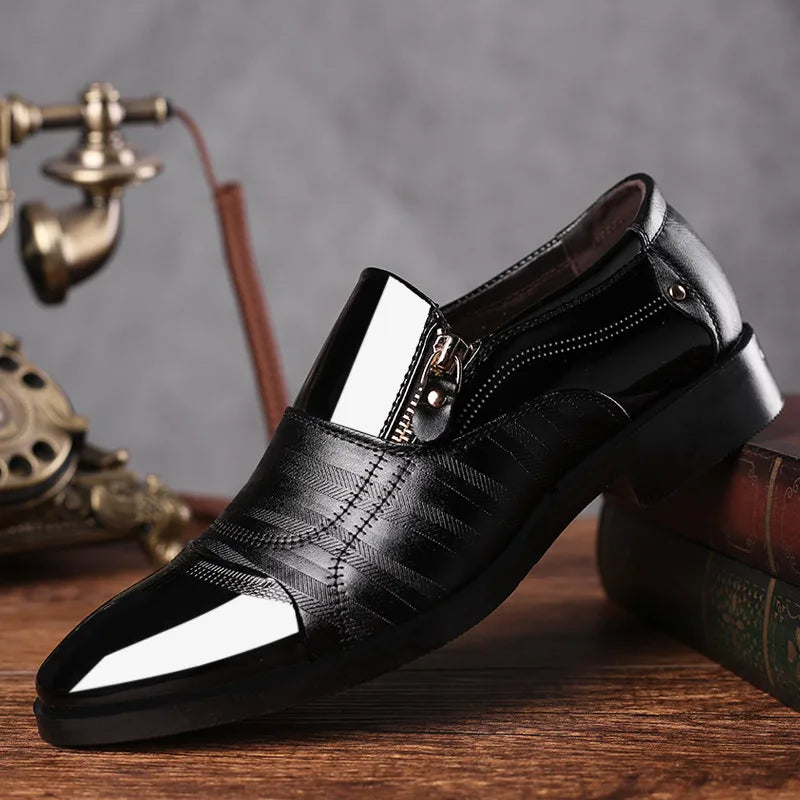 Zapatos Vestir Hombre Business Negros - Clásicos Elegantes Formales Boda Slip-On Oficina Oxford