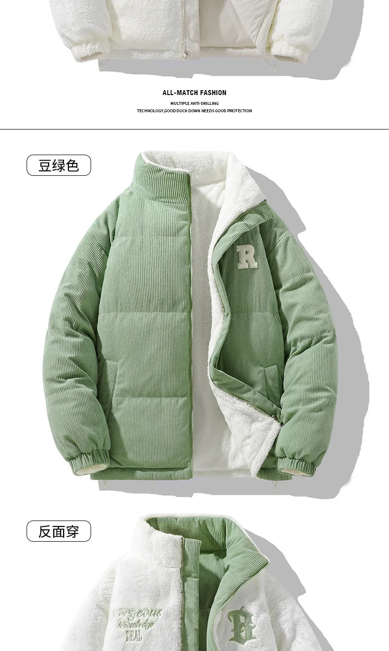 Chaqueta Hombre Invierno Pana Cordero - Parka Denim Outdoor Cálida Holgada