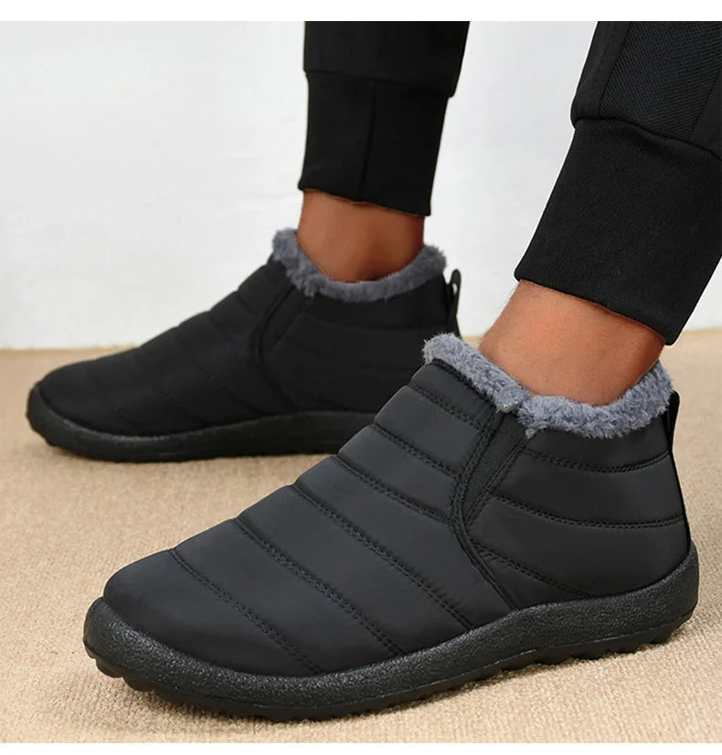 Botas Hombre Invierno 2025 - Botines Nieve Cálidos Forro Pelo Slip On