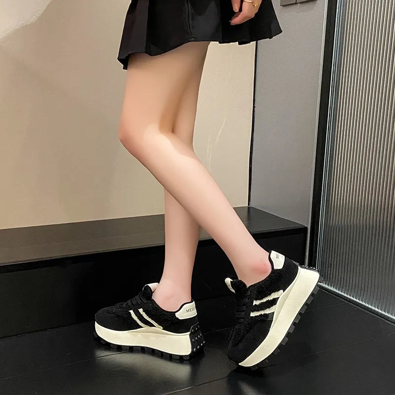 Zapatillas Mujer Invierno Deportivas - Suela Gruesa Cálidas Casual