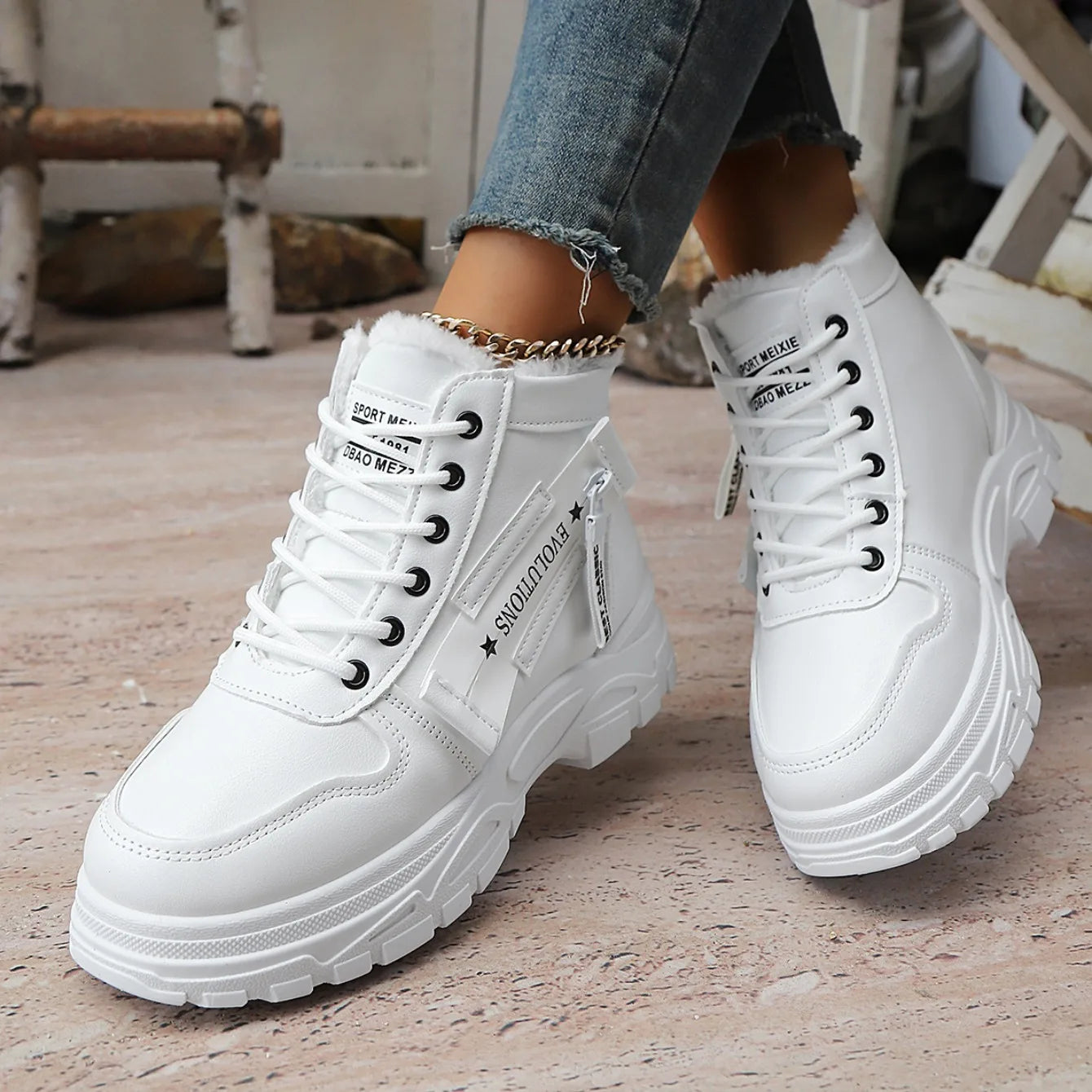 Sneakers Invierno Mujer Botas Nieve - Zapatillas Plataforma Impermeables Cálidas