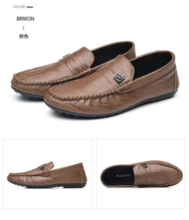 Mocasines Hombre Blancos Cuero - Vestir Casual Slip-On Primavera Otoño Designer