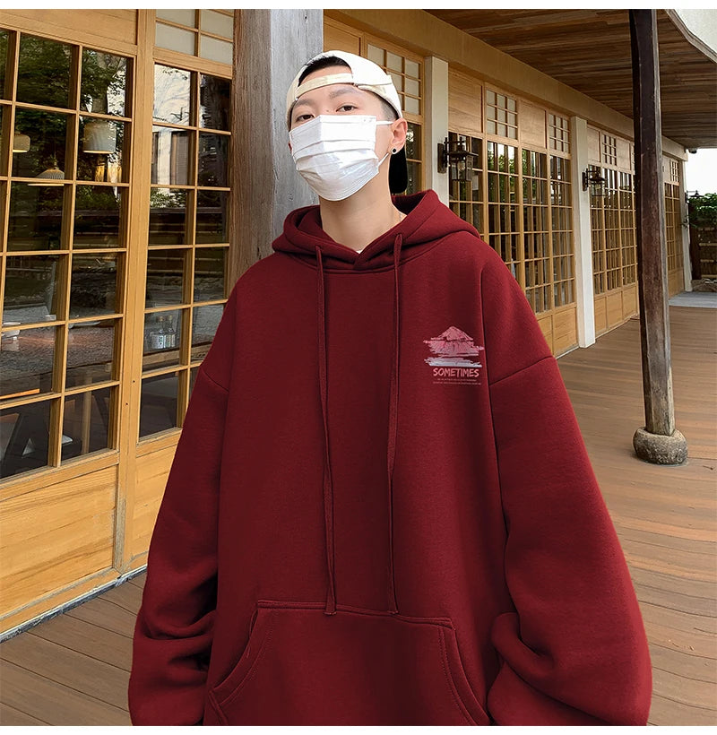 Sudadera Hombre Oversized Blanca 5XL - Hoodie Plain Casual