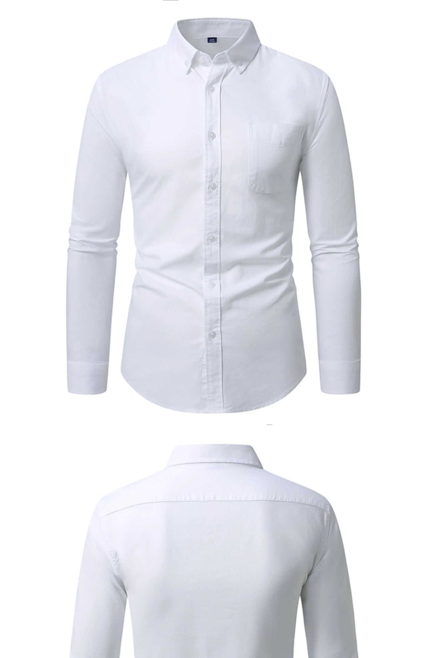 Camisa Hombre Algodón Resistente - Alta Calidad Manga Larga Color Sólido Rayas