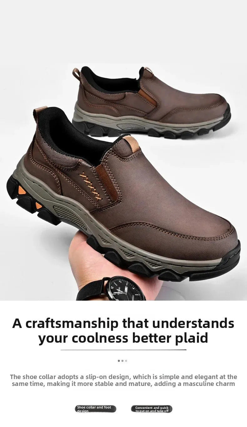 Zapatos Casuales Hombre Cuero - Mocasines Slip-On Antideslizantes