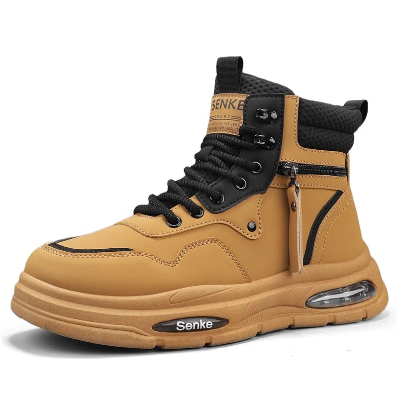 Botas Hombre Tobillo Invierno - Casual Cowboy Combat Tactical Motocicleta Cuero Chelsea Trabajo Outdoor Senderismo Luxury Designer