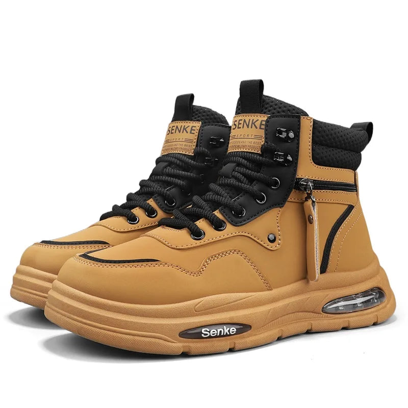 Botas Hombre Tobillo Invierno - Casual Cowboy Combat Tactical Motocicleta Cuero Chelsea Trabajo Outdoor Senderismo Luxury Designer