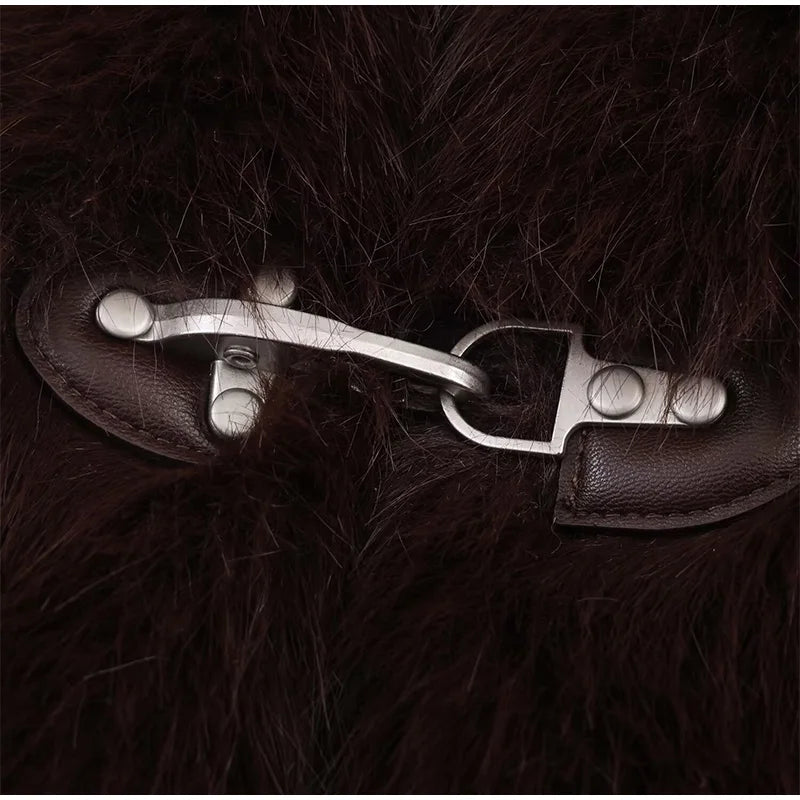 Chaqueta Mujer Elegante PU Piel - Chaqueta Solapa Doble Botón 2025