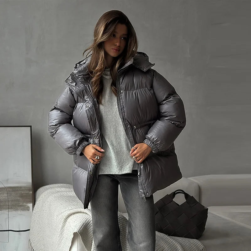 Chaqueta Mujer Cremallera Capucha - Chaqueta Acolchada Bolsillos Oversize 2025