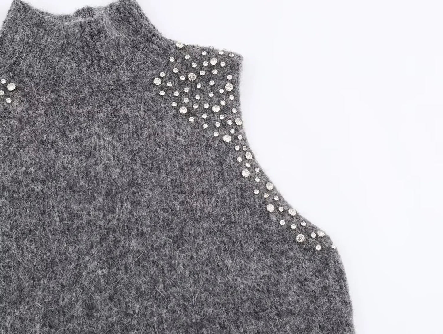 Chaleco Mujer Sin Mangas Punto 2025 - Cuello Alto Slim Casual Otoño