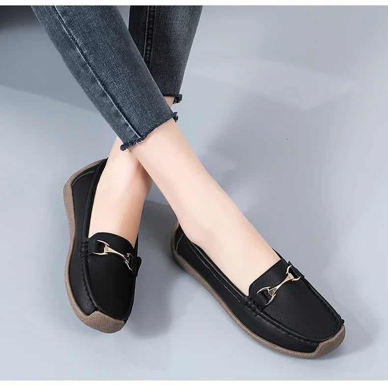 Zapatos Piel Mujer Moccasins - Loafers Designer Slip-On Planos Talla Grande