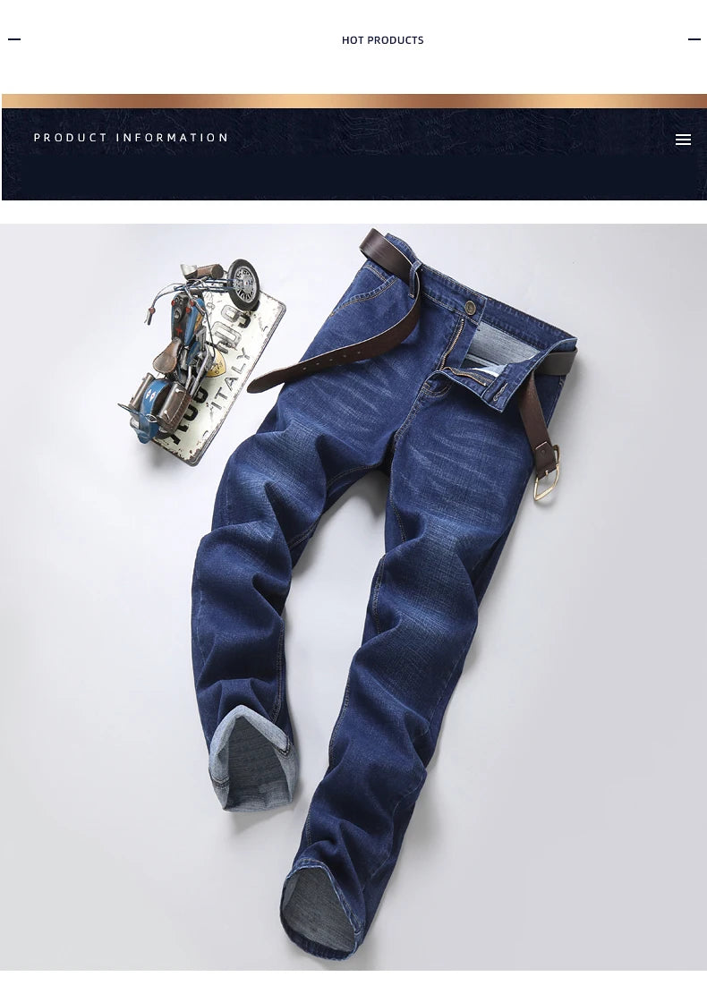 Vaqueros Hombre Business Stretch Slim - Jeans Casuales Clásicos Negro Azul