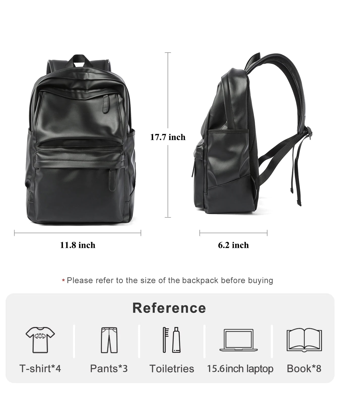 Mochila Cuero Hombre Laptop 14 Pulgadas - Viaje Business Puerto USB Resistente al Agua Daypack
