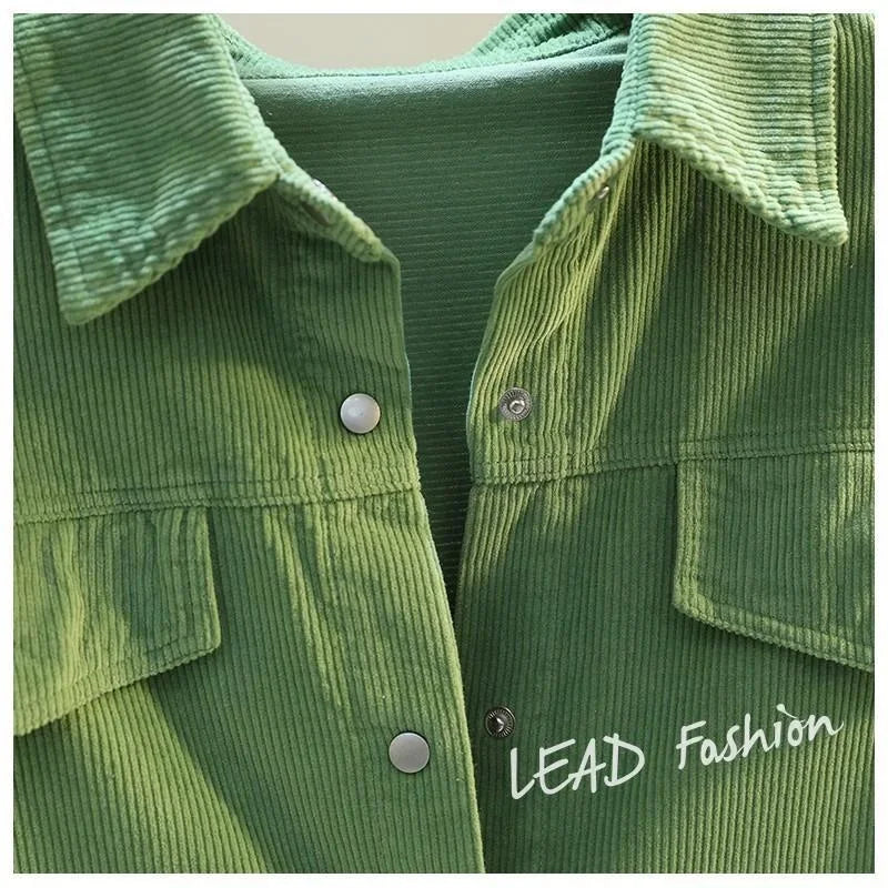 Camisa Pana Mujer Verde Aguacate - Blusa Doble Bolsillo Otoño Invierno