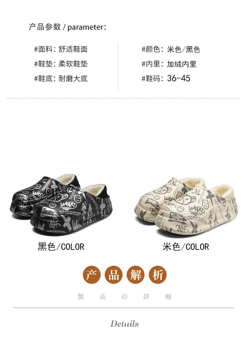 Pantuflas Hombre Invierno Algodón - Cálidas Antideslizantes Impermeables Talón