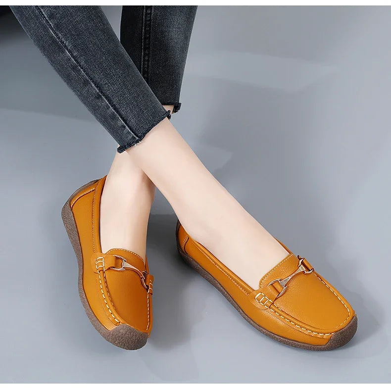 Zapatos Piel Mujer Moccasins - Loafers Designer Slip-On Planos Talla Grande