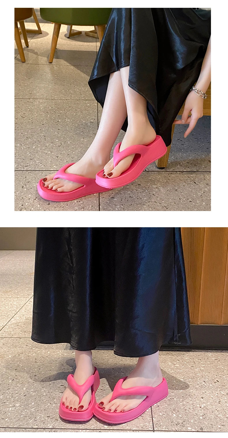 Chanclas Mujer Elegantes Transpirables - Sandalias Tacón Medio Outdoor Versátiles