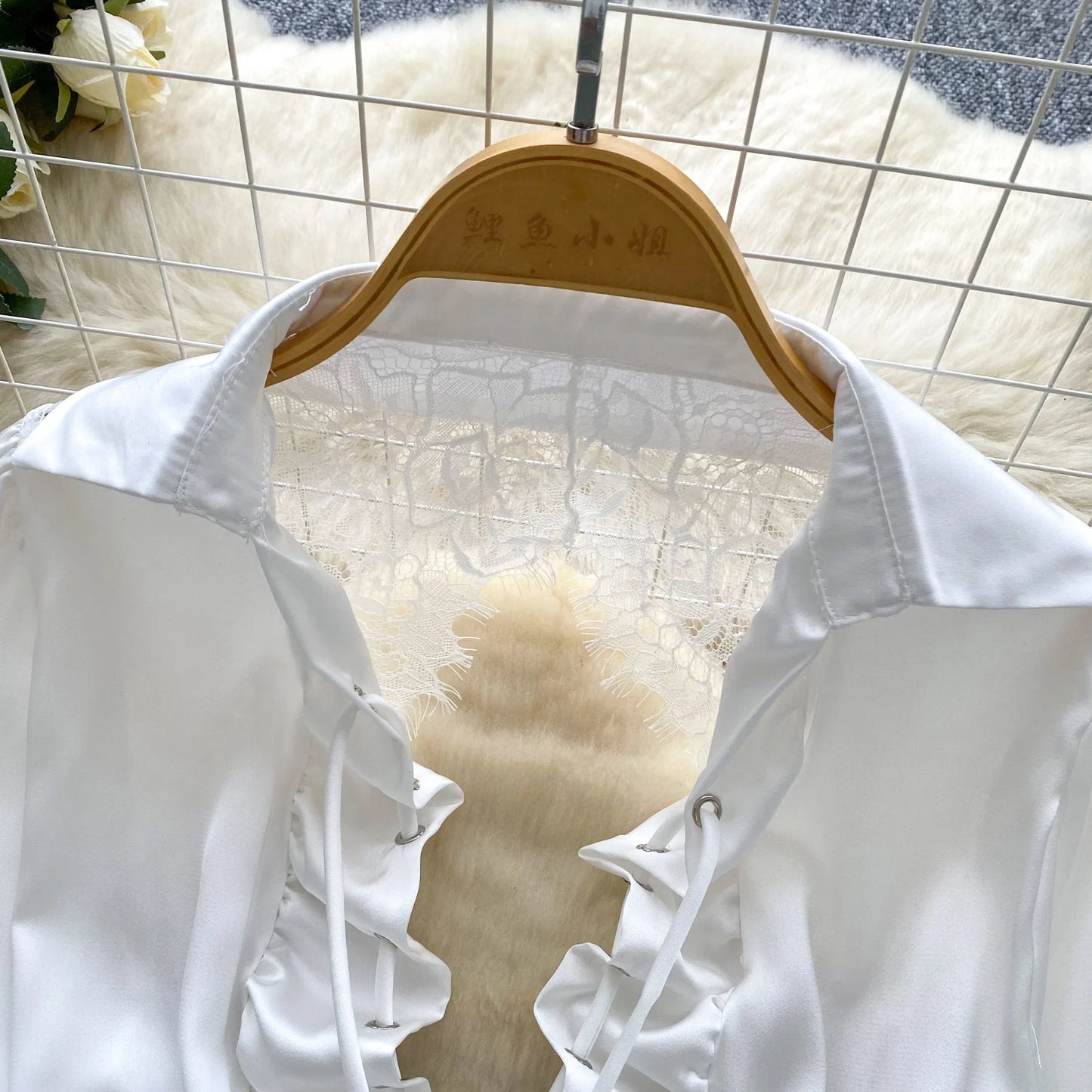 Blusa Mujer Sexy Encaje 2025 - Camisa Satén Cuello V Espalda Descubierta