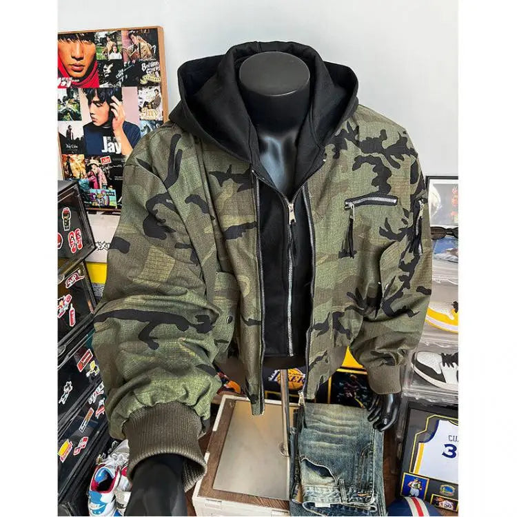 Chaqueta Bomber Camuflaje Americana Retro - Jacket Cortavientos Hombre