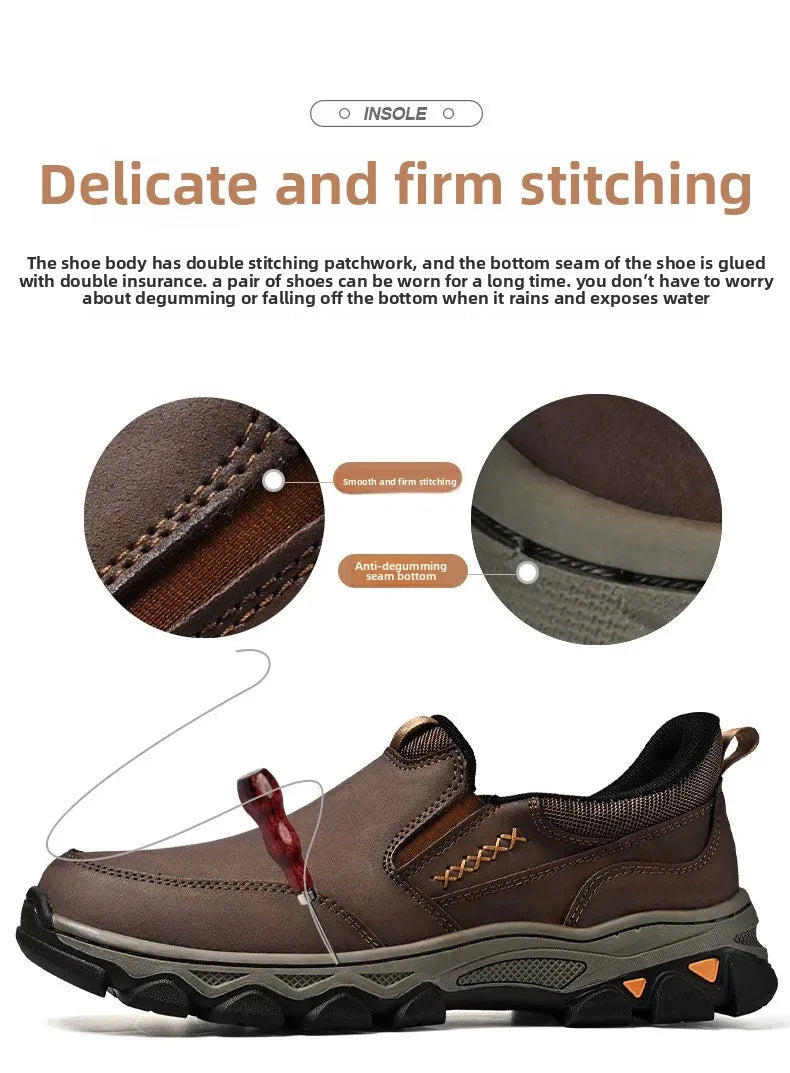 Zapatos Casuales Hombre Cuero - Mocasines Slip-On Antideslizantes