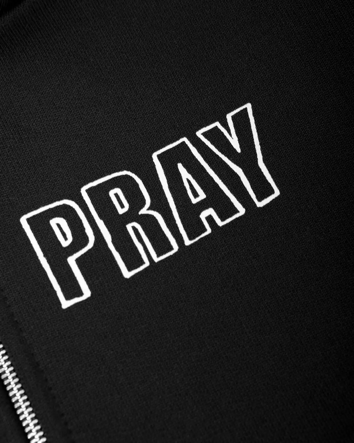 Sudadera Zip Up Hip Hop Unisex - Hoodie Pray Graphic Oversized Y2K