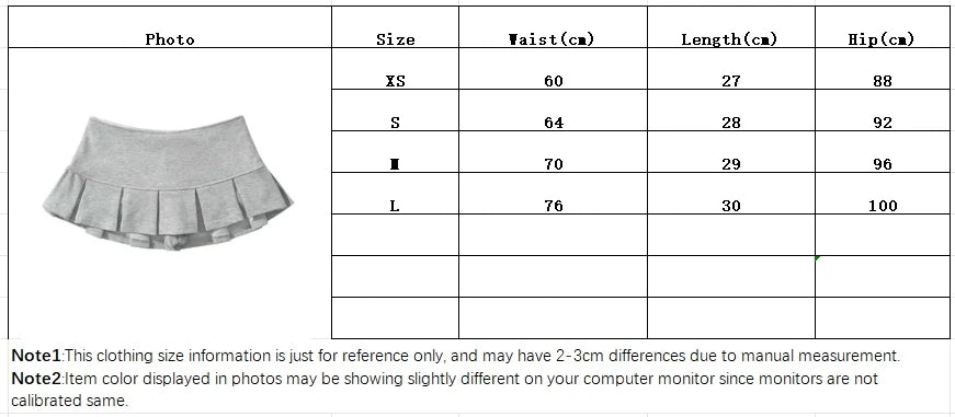 Falda Y2K Mini Mujer Plisada - Falda Cintura Baja Gris Vintage Sexy