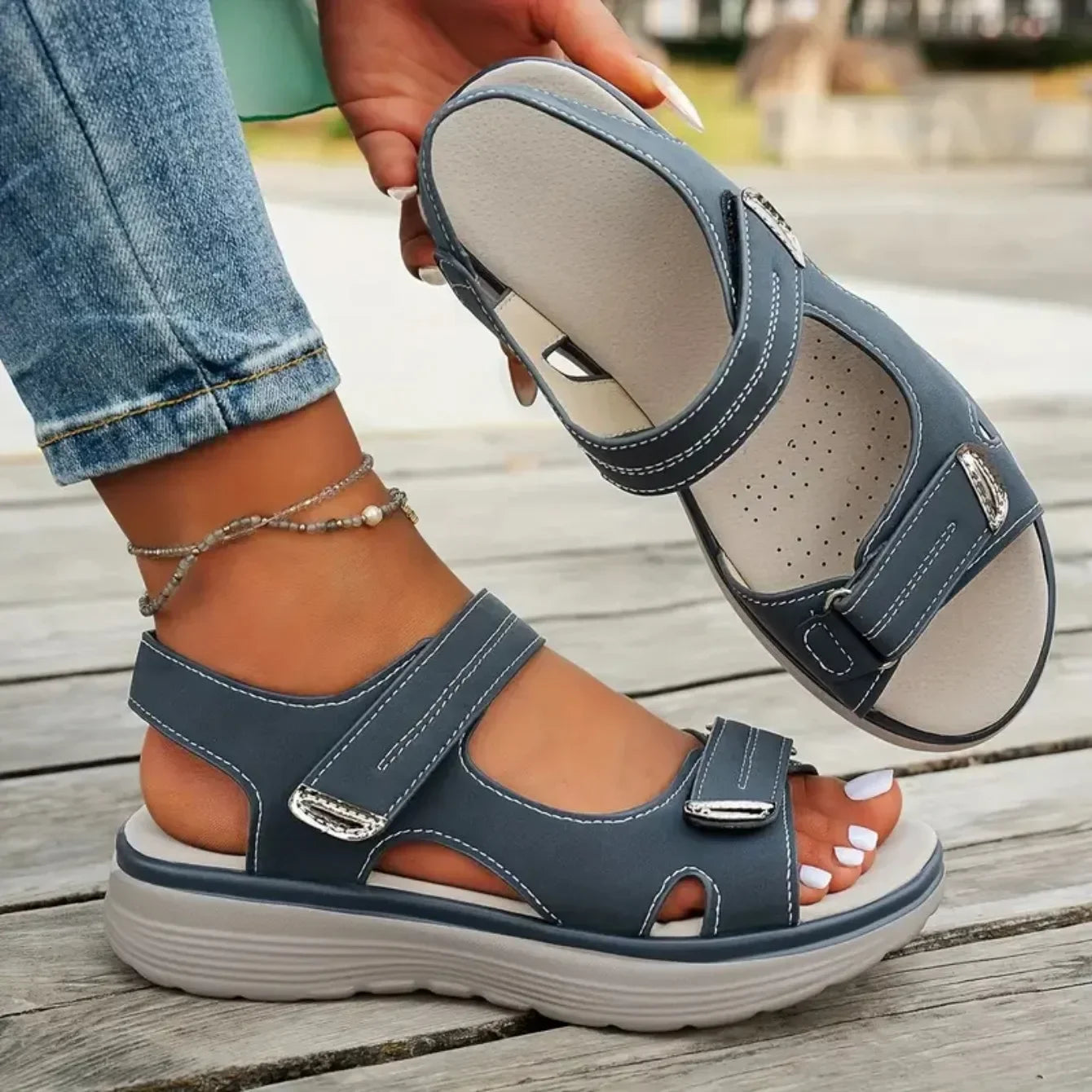 Sandalias Plataforma Mujer 2025 - Zapatos Viaje Playa Ligeras Duraderas