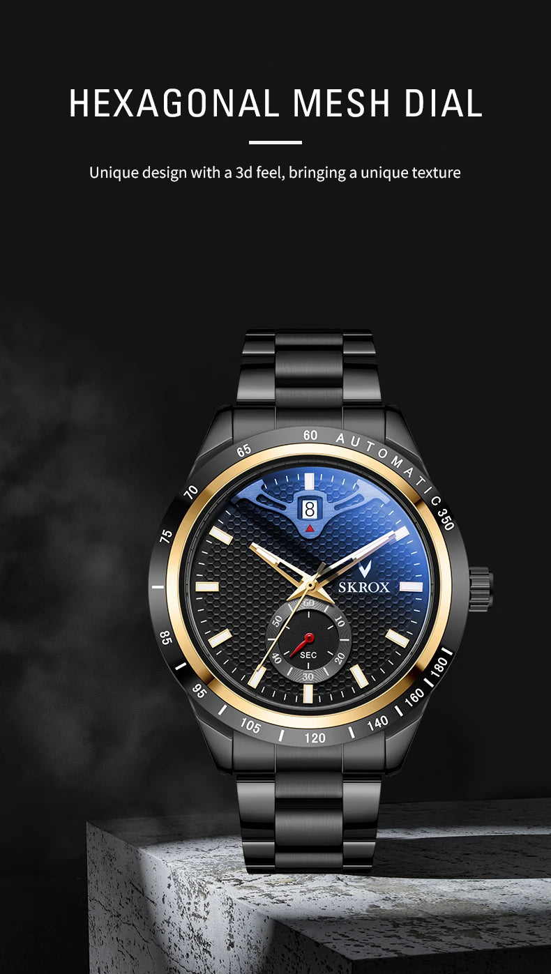 Reloj SKROX Automático Mecánico - Zafiro Acero Inoxidable Military Resistente al Agua