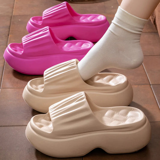 Chinelos Plataforma Chunky Mujer 2025 - Sandalias EVA Cuña Playa