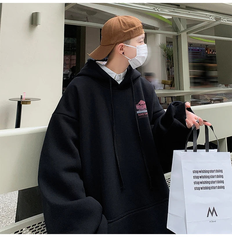 Sudadera Hombre Oversized Blanca 5XL - Hoodie Plain Casual