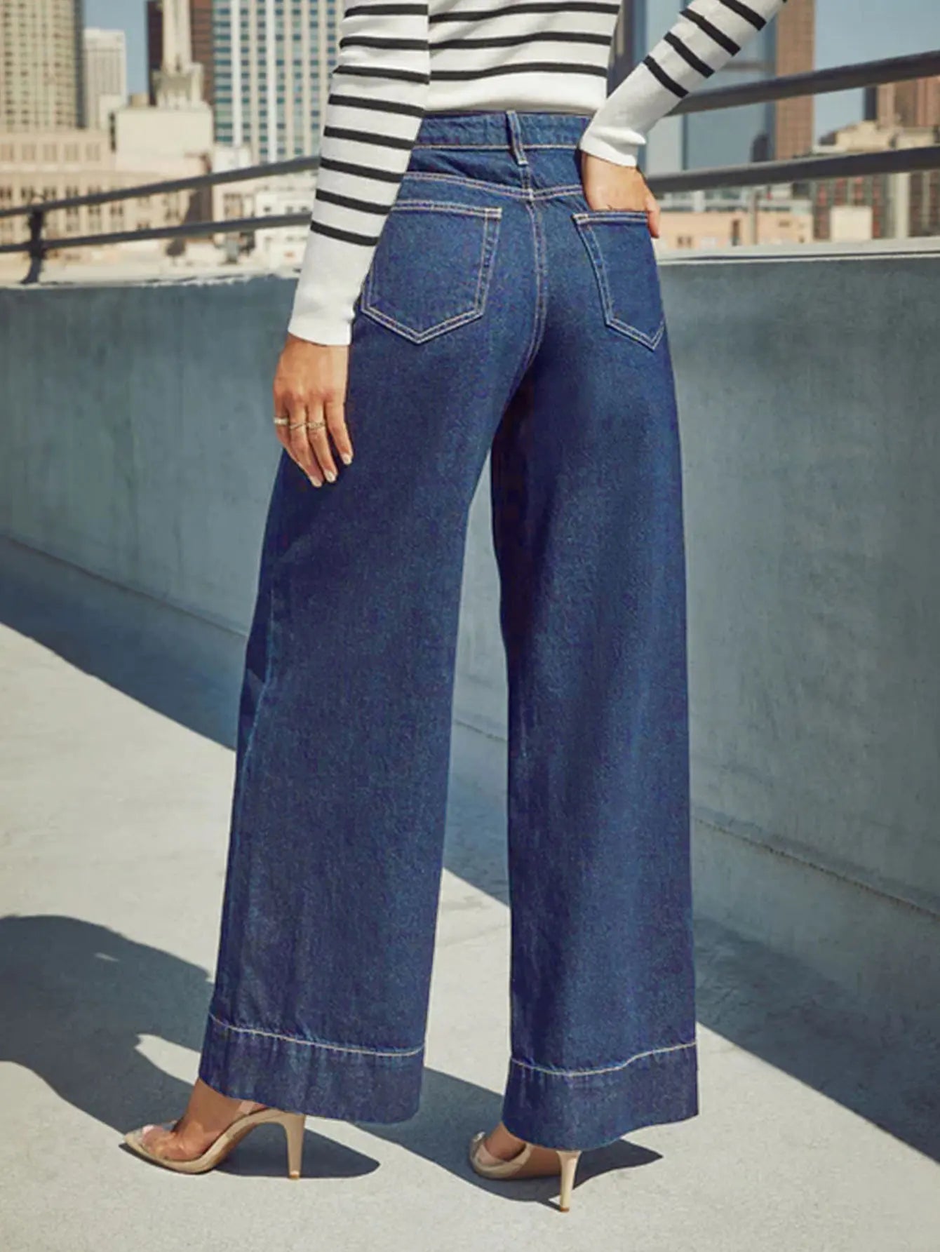 Jeans Mujer Pierna Ancha Cintura Alta - Pantalón Denim Verano 2025