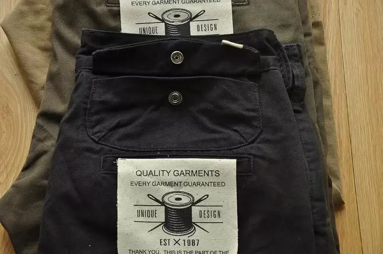 Pantalones Cargo Hombre Americano Retro - Workwear Resistentes Rectos