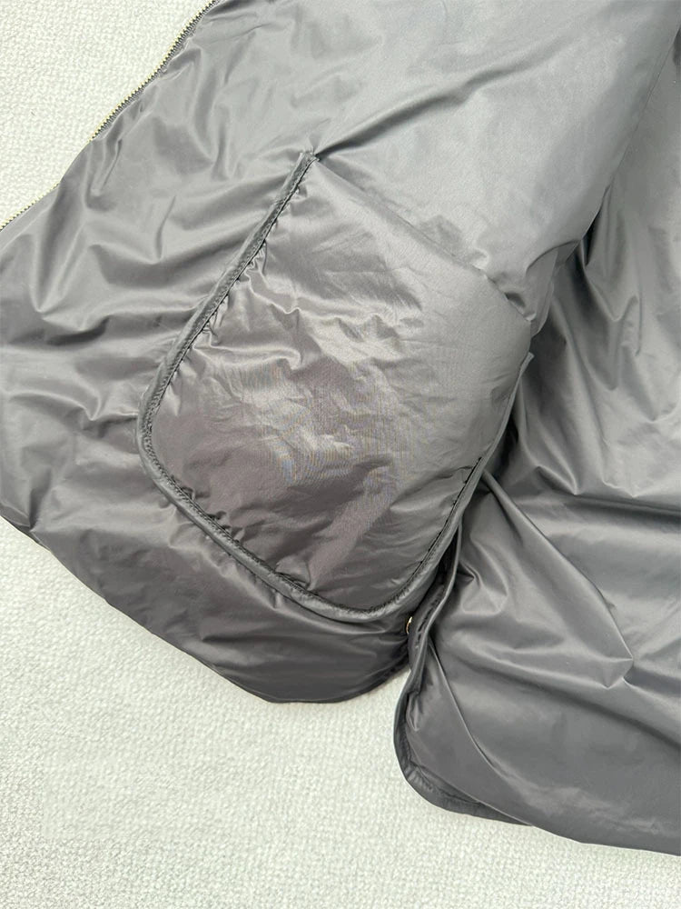 Chaleco Mujer Plumas Pato Capucha 2025 - Chaqueta Sin Mangas Irregular