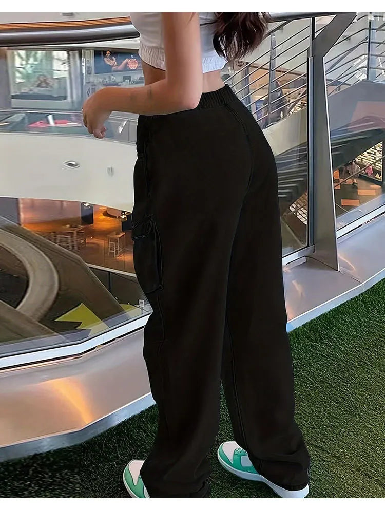 Jeans Cargo Mujer Streetwear - Pantalón Multibolsillos Vintage 2025