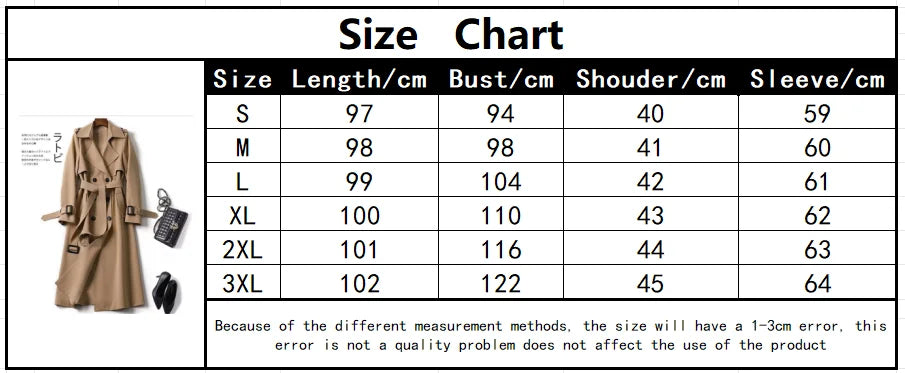 Trench Mujer Estilo Coreano - Gabardina Cinturón Primavera Otoño