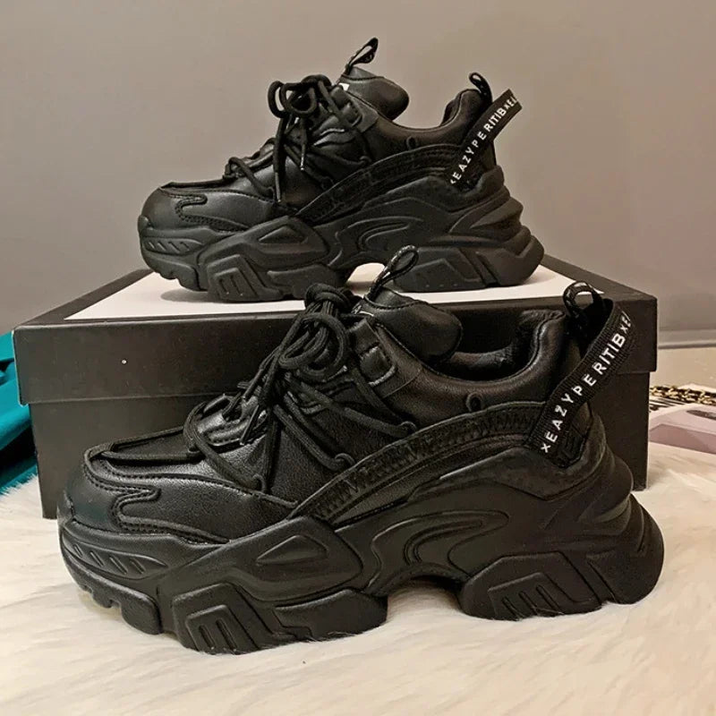 Sneakers Plataforma Chunky Mujer Blancos - Zapatillas Running Cómodas